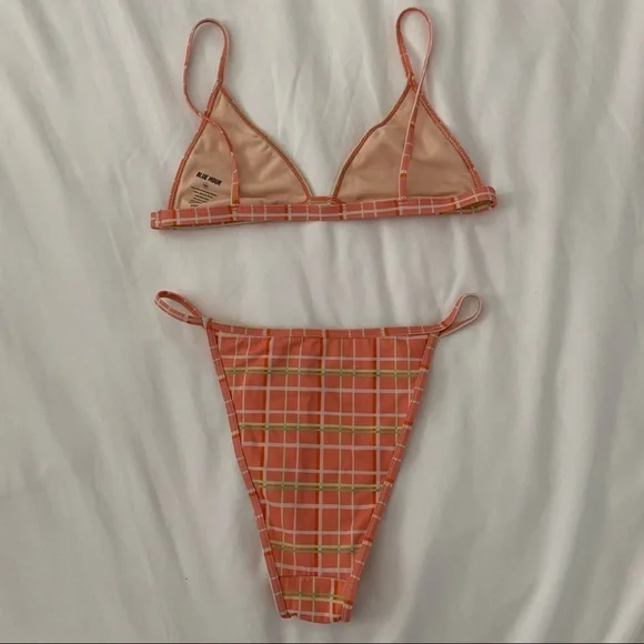 PINK PLAID BIKINI SET (TOP & BOTTOM) - Picture 4 of 4